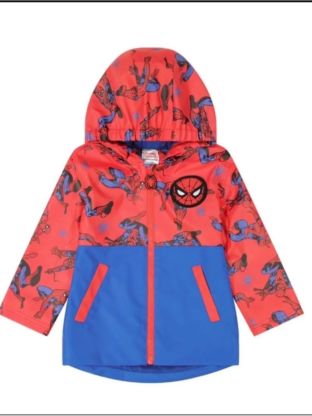 Marvel Spider-Man Red & Blue Hooded Raincoat for Kids
